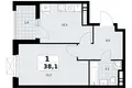 1 room apartment 38 m² Kommunarka, Russia