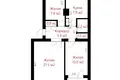 3 room apartment 63 m² Usiaza, Belarus