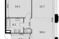 Wohnung 2 zimmer 58 m² Moskau, Russland
