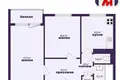 2 room apartment 46 m² Sluck, Belarus
