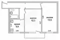 Wohnung 1 zimmer 44 m² Muchaviecki sielski Saviet, Belarus