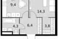 Mieszkanie 1 pokój 40 m² Moskwa, Rosja