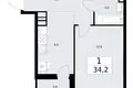 Квартира 1 комната 34 м² район Внуково, Россия