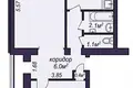 2 room apartment 53 m² Praudzinski, Belarus