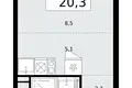 Appartement 1 chambre 20 m² Troïtsk, Russie