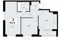 Квартира 2 комнаты 51 м² район Коммунарка, Россия
