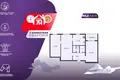 3 room apartment 60 m² Minsk, Belarus
