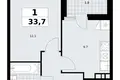 Mieszkanie 1 pokój 34 m² Kommunarka, Rosja