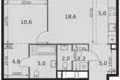 Квартира 2 комнаты 57 м² Москва, Россия