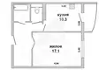 Wohnung 1 zimmer 42 m² Muchaviecki sielski Saviet, Belarus