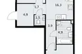 Mieszkanie 2 pokoi 59 m² Troick, Rosja