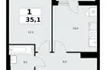 Квартира 1 комната 35 м² район Коммунарка, Россия
