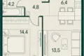 1 bedroom apartment 44 m² Moscow, Russia