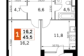Appartement 1 chambre 43 m² Moscou, Russie