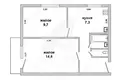 2 room apartment 40 m² Brest, Belarus