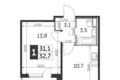 Appartement 1 chambre 33 m² Leninsky District, Russie