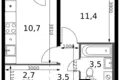 Apartamento 1 habitación 33 m² Leninsky District, Rusia