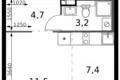 Студия 1 комната 27 м² Ленинский городской округ, Россия