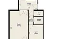 2 room apartment 52 m² Michanavicki sielski Saviet, Belarus