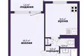 1 room apartment 32 m² Salihorsk, Belarus