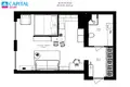 Квартира 1 комната 43 м² Вильнюс, Литва