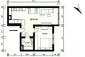 2 room apartment 44 m² in Warsaw, Poland