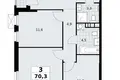 3 room apartment 70 m² Moscow, Russia