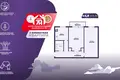 Wohnung 2 zimmer 45 m² Maladsetschna, Belarus