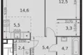 Квартира 2 комнаты 48 м² Москва, Россия
