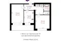 2 room apartment 51 m² Minsk, Belarus