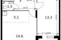 2 room apartment 46 m² Sapronovo, Russia