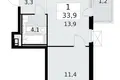Apartamento 1 habitación 34 m² Krasnoye Selo, Rusia