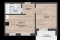Wohnung 2 zimmer 42 m² Kalodziscanski sielski Saviet, Belarus