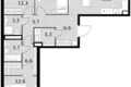 3 room apartment 87 m² Moscow, Russia
