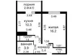 Квартира 1 комната 42 м² Копище, Беларусь