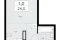 Wohnung 1 zimmer 24 m² Kommunarka, Russland