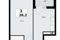 Квартира 1 комната 38 м² район Коммунарка, Россия