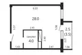 Wohnung 1 zimmer 34 m² Minsk, Belarus