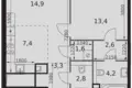 Wohnung 2 zimmer 50 m² Moskau, Russland