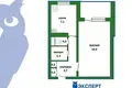 1 room apartment 33 m² Minsk, Belarus