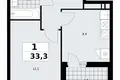 Wohnung 1 zimmer 33 m² Kommunarka, Russland
