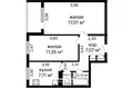 2 bedroom apartment 47 m² Minsk, Belarus