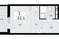 Mieszkanie 1 pokój 22 m² Kommunarka, Rosja