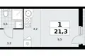 Appartement 1 chambre 21 m² Kommunarka, Russie