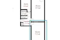 2 room apartment 51 m² Minsk, Belarus