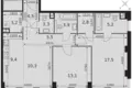 Apartamento 2 habitaciones 78 m² Moscú, Rusia