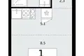 Квартира 1 комната 21 м² район Троицк, Россия