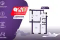 2 room apartment 53 m² Čurylavičy, Belarus