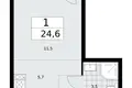 1 room apartment 25 m² Kommunarka, Russia