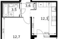 Wohnung 1 zimmer 34 m² Leninsky District, Russland